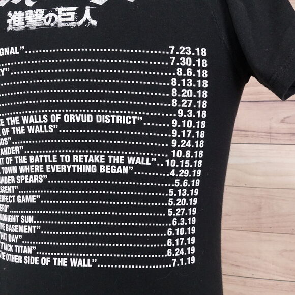 ATTACK ON TITAN SEASON 3 ANIME SHORT SLEEVE TV SHOW BLACK T-SHIRT SZ S - Picture 7 of 8